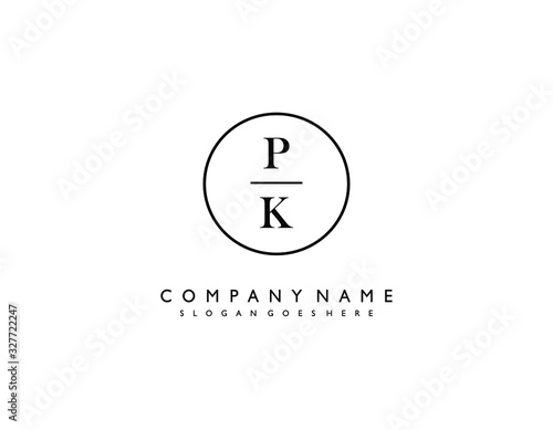 PK initial letter elegant handwriting logo collection