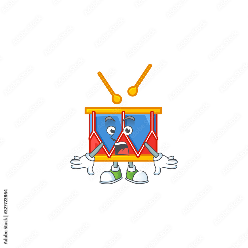 cartoon character design of independence day drum with a surprised gesture cartoon character design of independence day drum with a surprised gesture