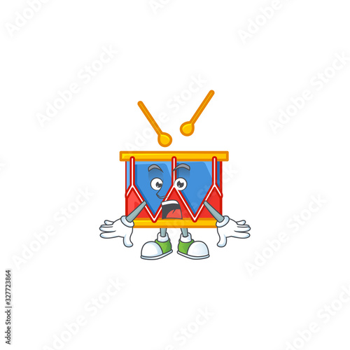 cartoon character design of independence day drum with a surprised gesture © kongvector