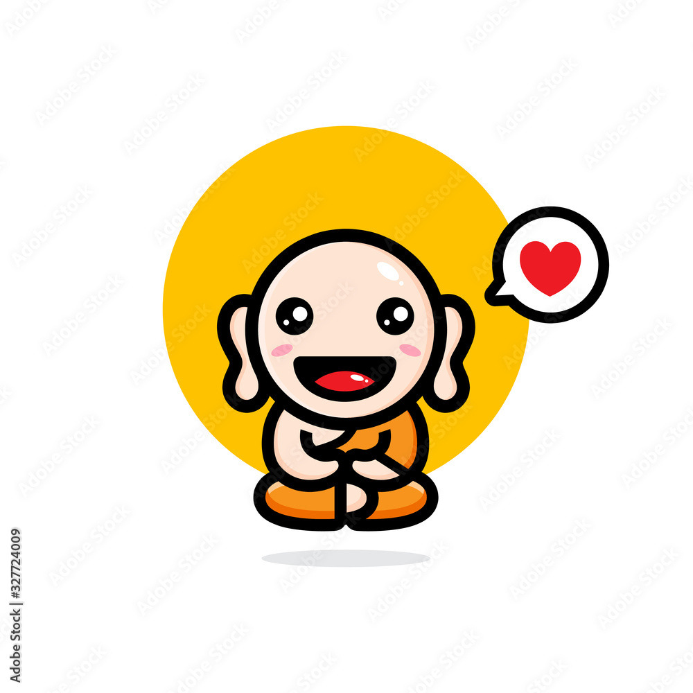 Maitreya Buddha vector design is happy