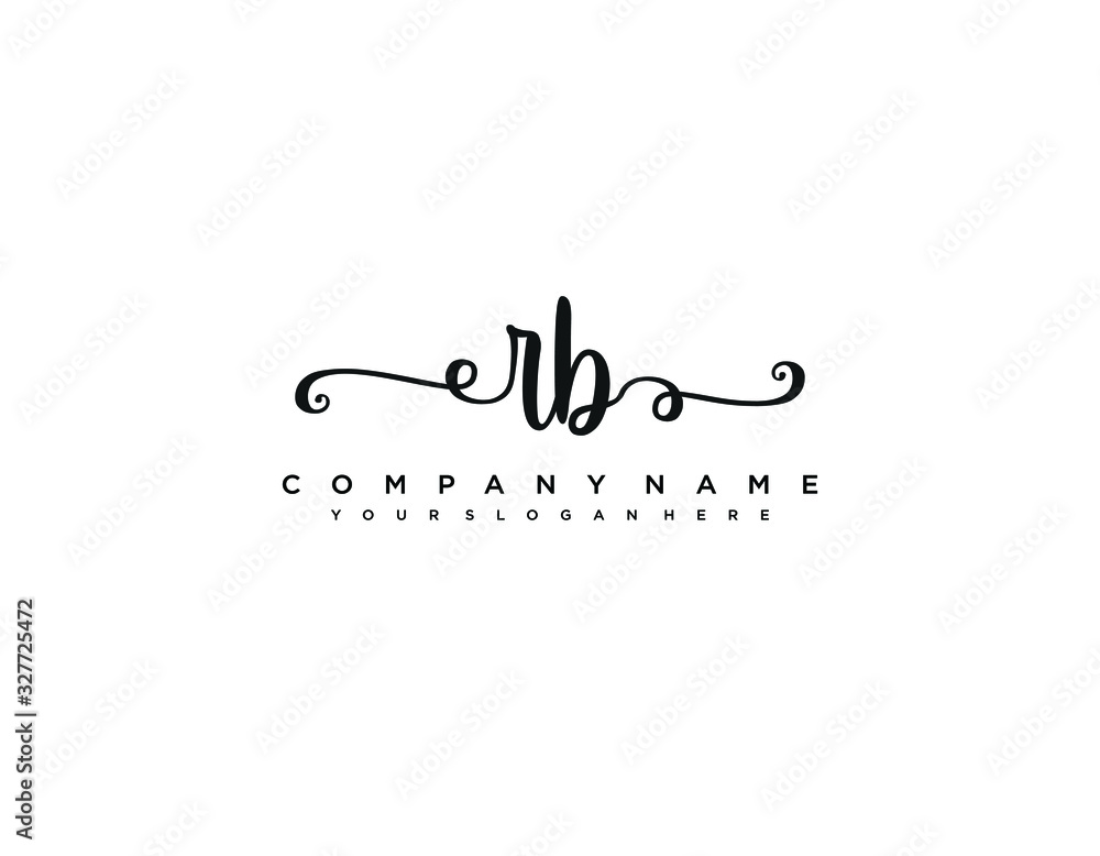 RB initial letter elegant handwriting logo collection Stock Vector ...