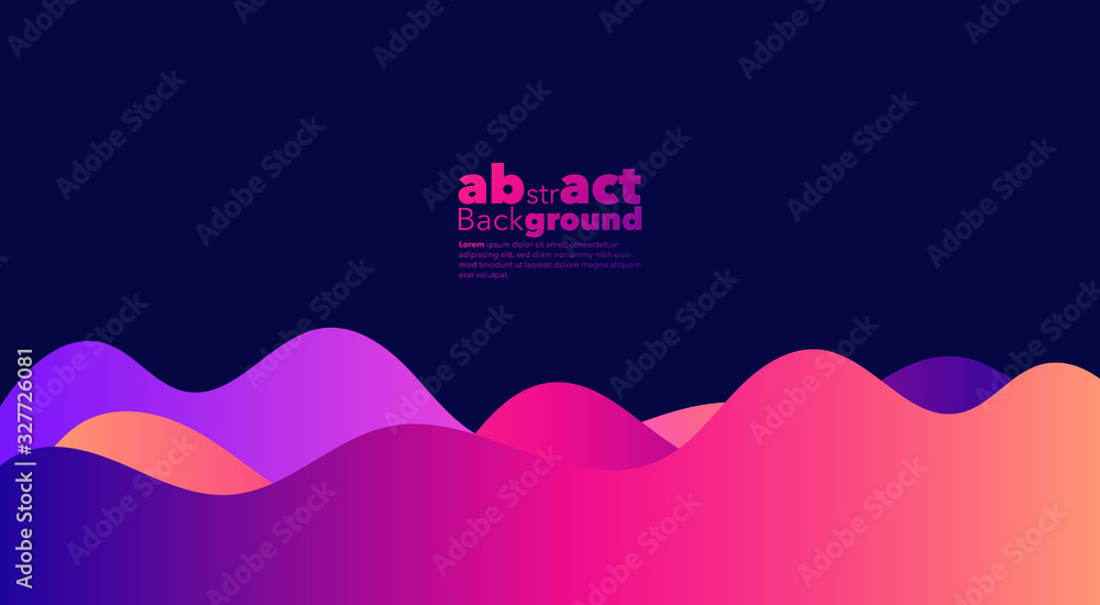 Fluid Blurred Gradient Background. Abstract geometric Backdrop for Poster, Fluid 3d shapes composition. Modern abstract cover. Fluid colors shapes. Brochure, card, Invitation Card, Landing Page Websid
