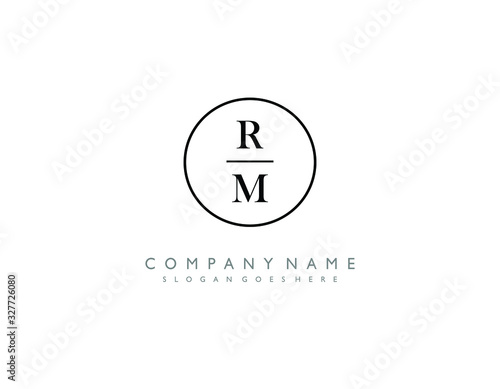 RM initial letter elegant handwriting logo collection