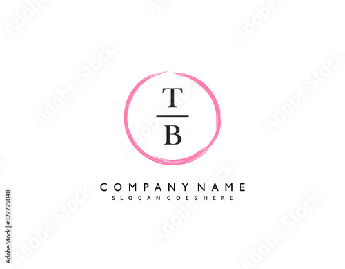 TB initial letter elegant handwriting logo collection