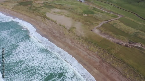 Aerial view of Cashelgolan beach and the awarded Narin Beach by Portnoo County Donegal, Ireland photo