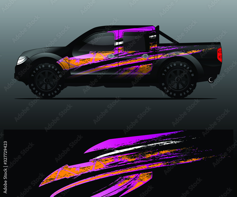 truck decal graphic wrap vector, abstract background truck decal graphic wrap vector, abstract background