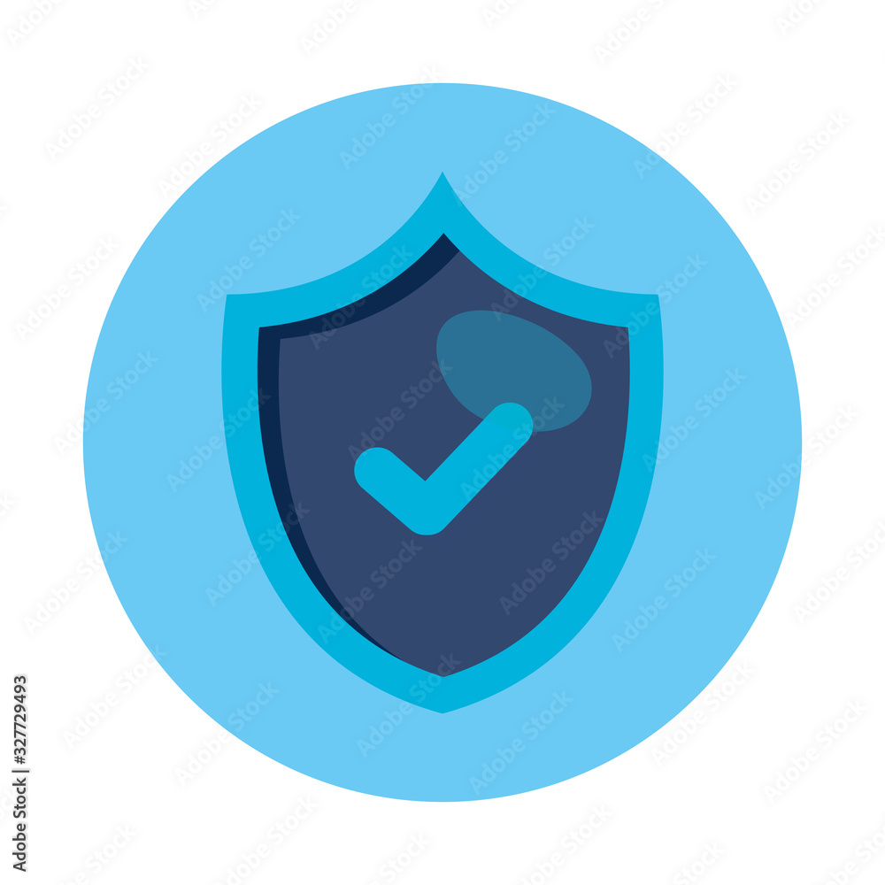 shield with check mark design of Security system warning protection danger web alert and safe theme Vector illustration shield with check mark design of Security system warning protection danger web alert and safe theme Vector illustration