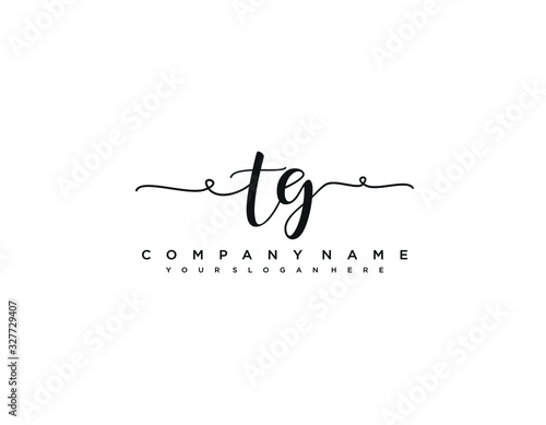 TG initial letter elegant handwriting logo collection