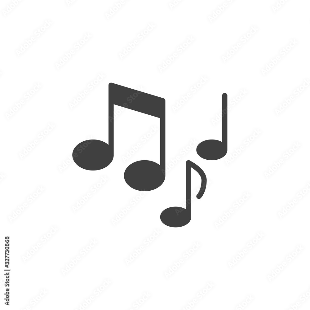 Musical notes vector icon. Melody song filled flat sign for mobile concept and web design. Music notes glyph icon. Symbol, logo illustration. Vector graphics Musical notes vector icon. Melody song filled flat sign for mobile concept and web design. Music notes glyph icon. Symbol, logo illustration. Vector graphics