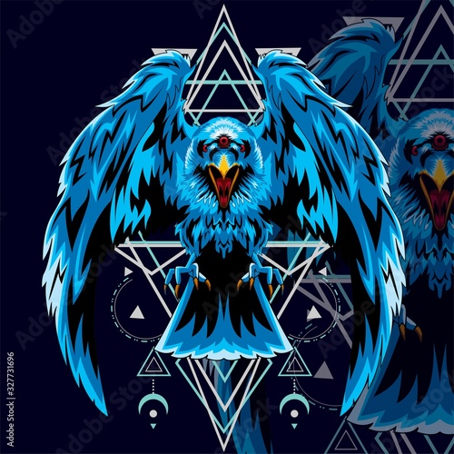 Obraz na płótnie CROW ICE GEOMRTRIC
