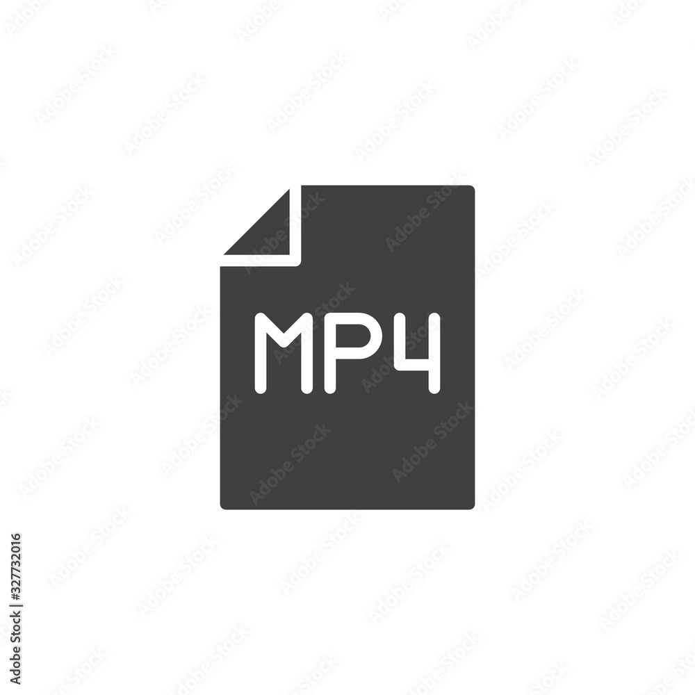 Mp4 media file vector icon. filled flat sign for mobile concept and web design. mp4 file folder glyph icon. Symbol, logo illustration. Vector graphics Mp4 media file vector icon. filled flat sign for mobile concept and web design. mp4 file folder glyph icon. Symbol, logo illustration. Vector graphics