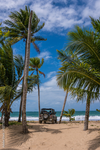 jeep in the caribbean beach