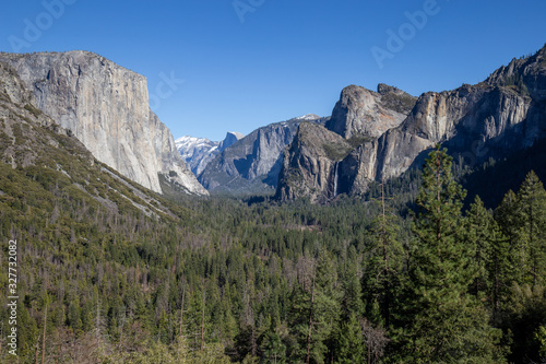 Beautiful landscape with Half Dome in Yosemite National Park in California