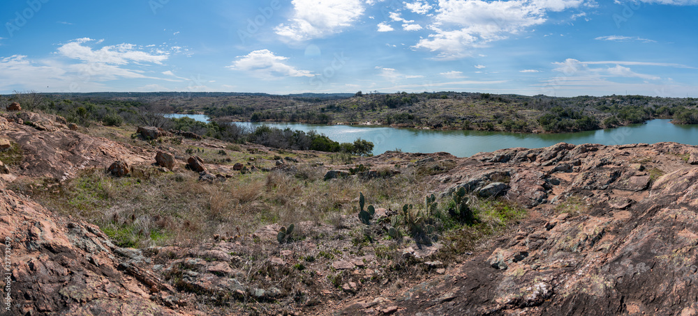 Panoramic View of Large Lake in the TExas Hill Country