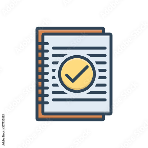 Color illustration icon for summary 