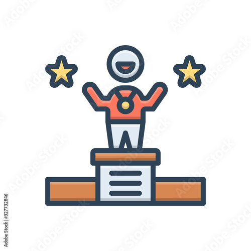 Color illustration icon for win  photo