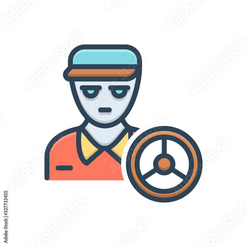 Color illustration icon for driver 