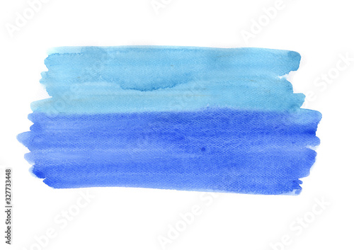Abstract blue watercolor painting brush stroke background.