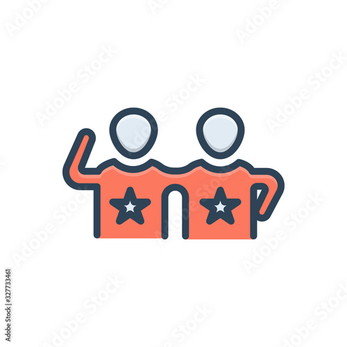 Color illustration icon for friends 