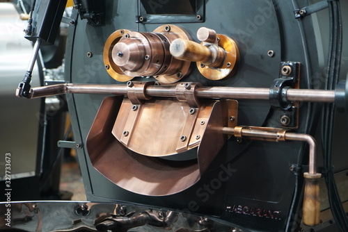 industrial coffee roasting machines close up