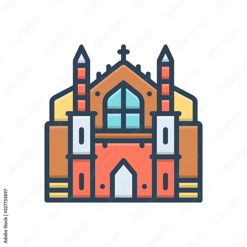 Fototapeta premium Color illustration icon for cambridge
