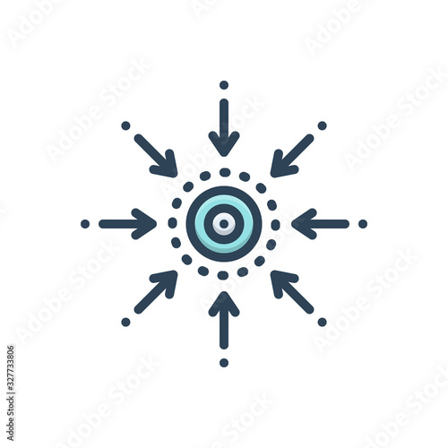 Color illustration icon for centrality