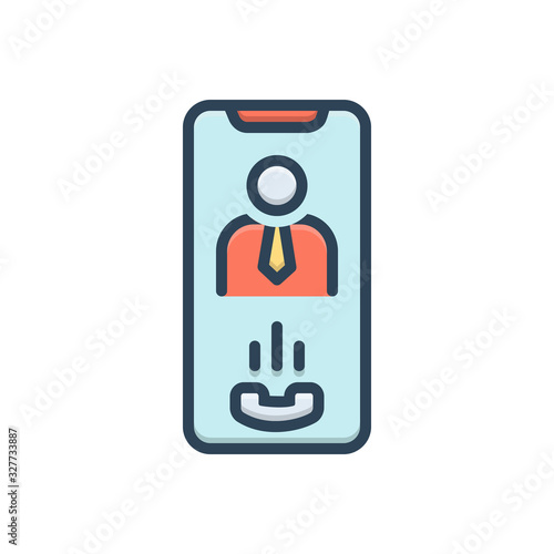 Color illustration icon for callerid  