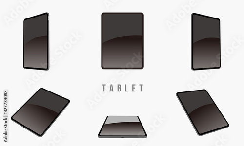 複数のアングルのタブレットPCのイラスト