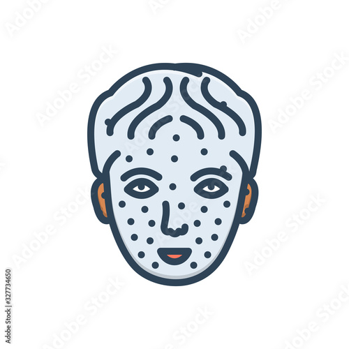 Color illustration icon for chickenpox 