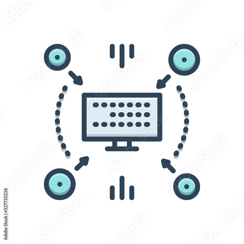 Color illustration icon for compiling 