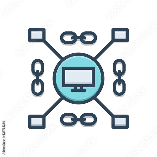 Color illustration icon for concatenated 