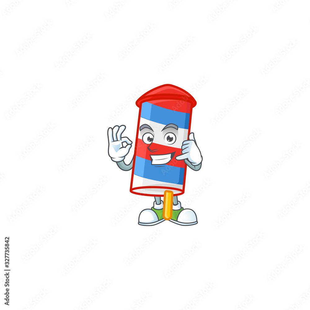 Call me funny rocket USA stripes mascot picture style