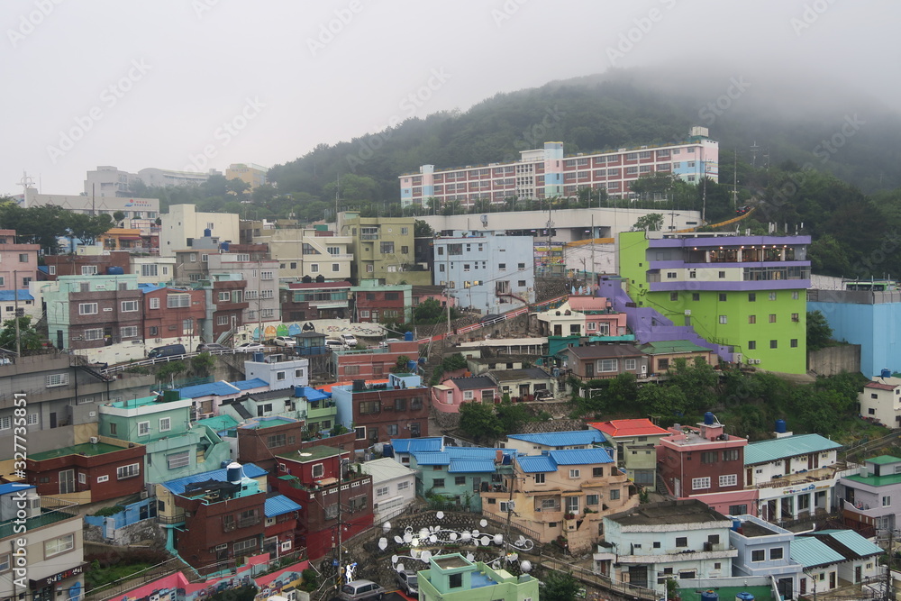 Colorful buildings in Pusan, South Korea
