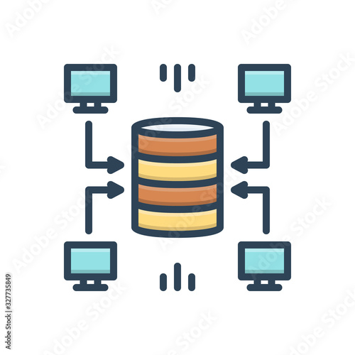Color illustration icon for data