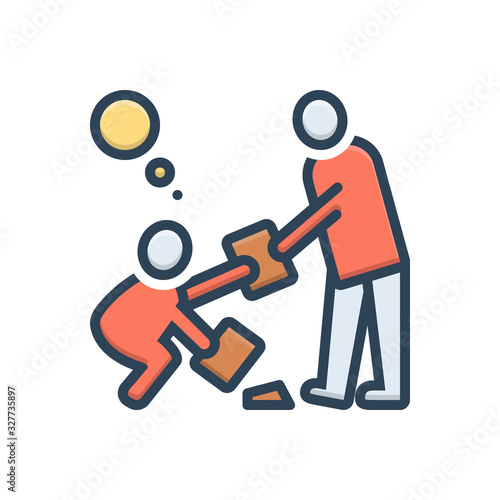 Color illustration icon for decency  