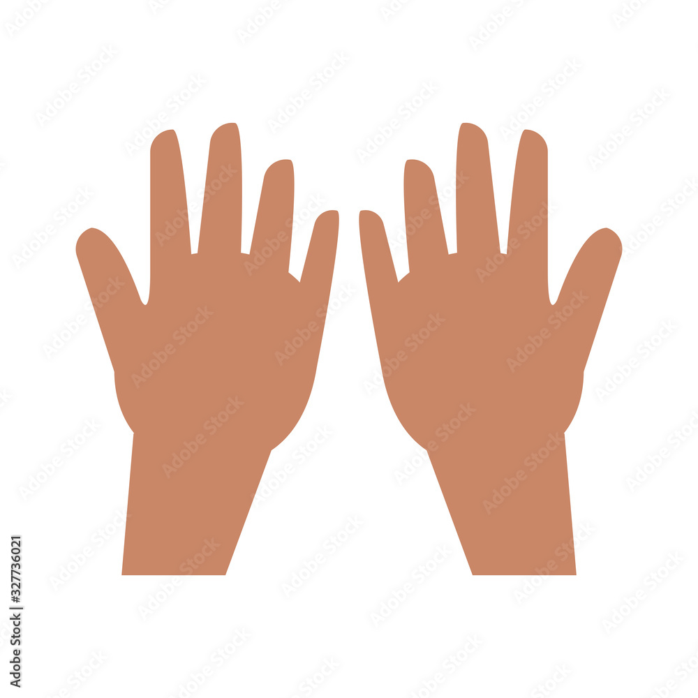 human hands icon, silhouette style design human hands icon, silhouette style design