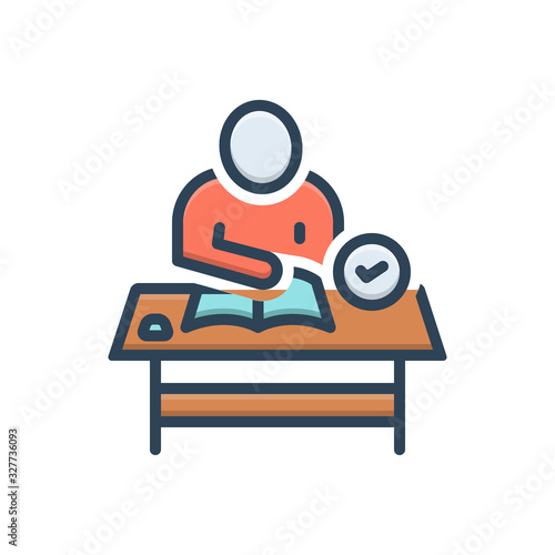 Color illustration icon for coursework 