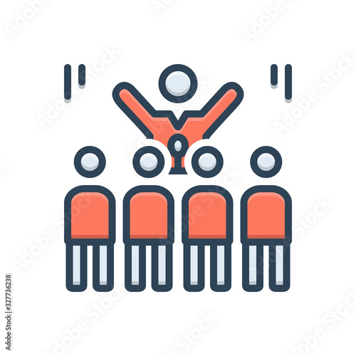 Color illustration icon for criticizes judge 