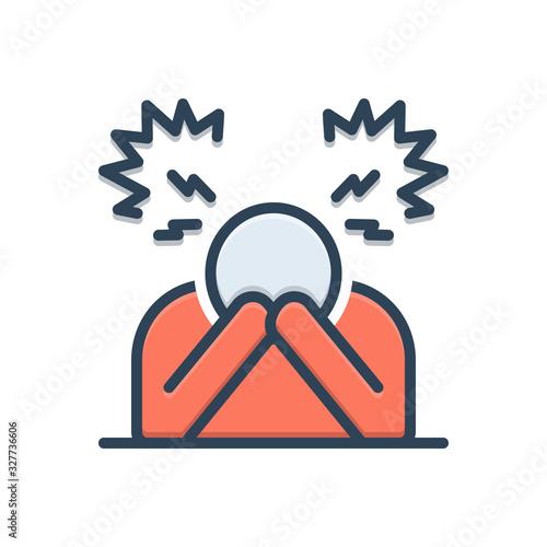 Color illustration icon for despair 