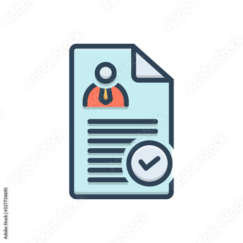 Color illustration icon for determining 