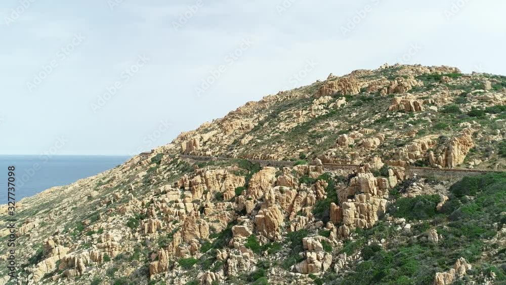 Vue aerienne par drone de la corse en été Vue aerienne par drone de la corse en été