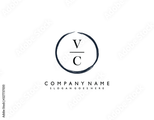 VC initial letter elegant handwriting logo collection