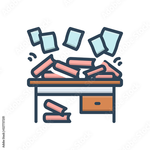 Color illustration icon for disorganize 