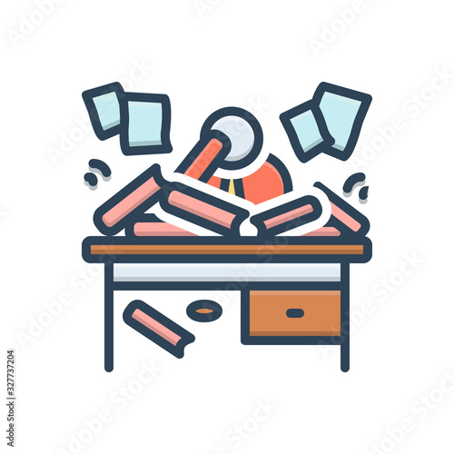Color illustration icon for disorganized 