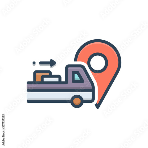 Color illustration icon for dispatching 