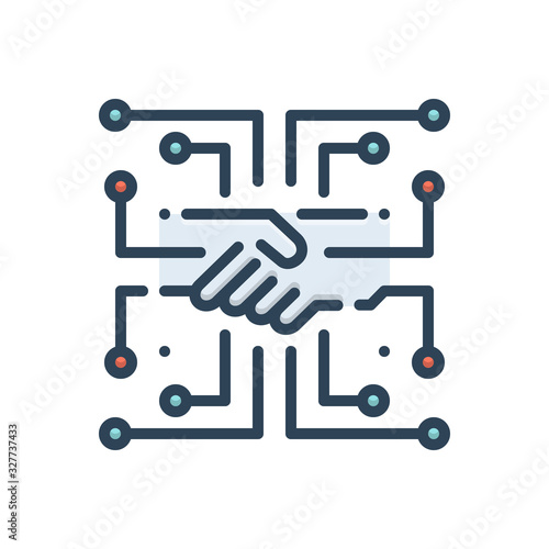 Color illustration icon for digitalized 