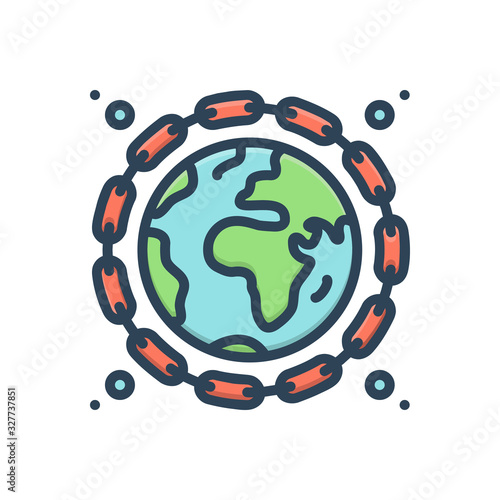 Color illustration icon for earthlink  