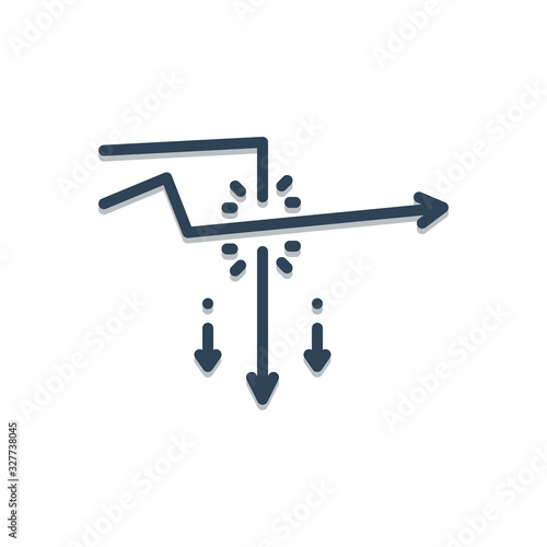 Color illustration icon for disrupting 