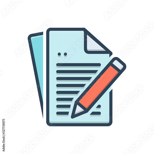 Color illustration icon for dissertation 