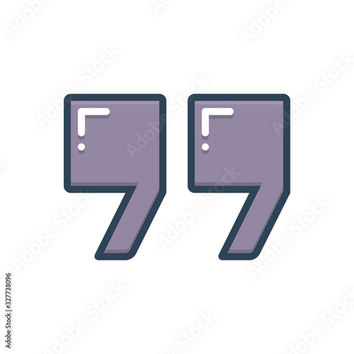 Color illustration icon for doublequote 
